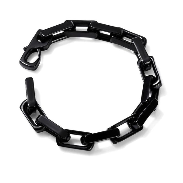 Punk Quench Tempered Bamboo Colorblock Cuban Steel Bracelet