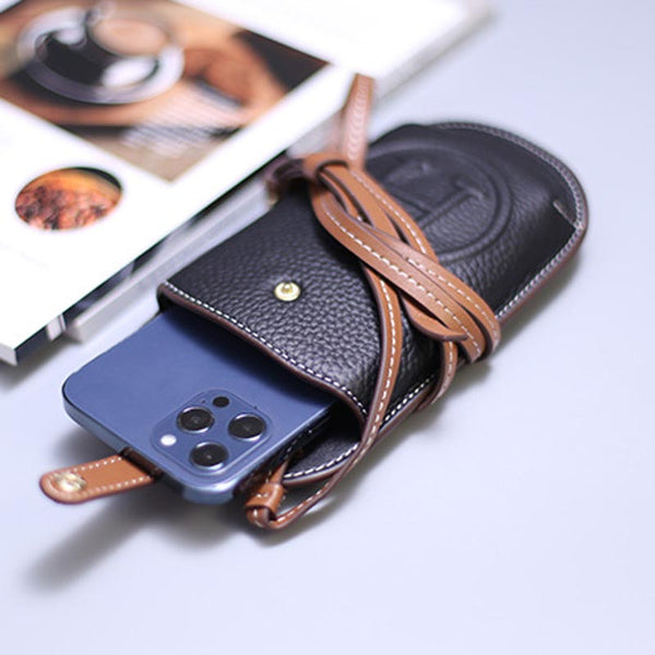 Letter H leather Adjustable Strap mobile phone storage bag