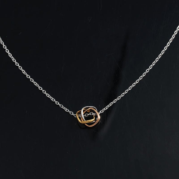 Trinity Square Three Rings Love Forever Steel necklace