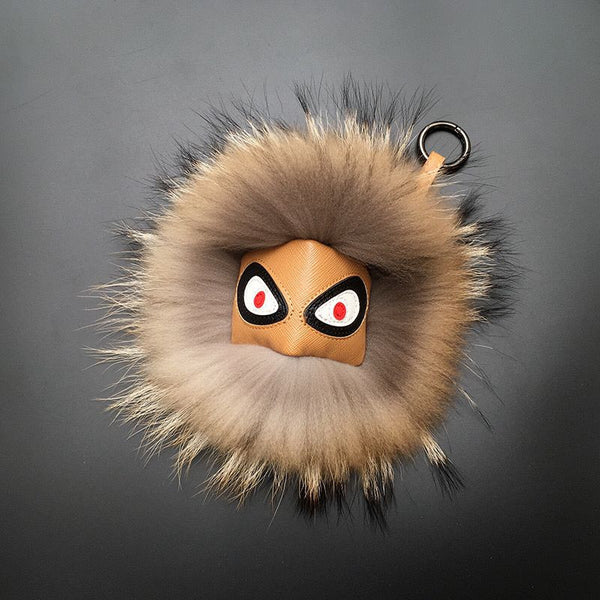 Crazy Angry Monster Eyebrow Stuffed Toys Bag Ornament Keychain