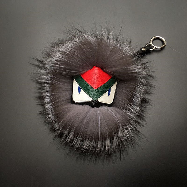 Crazy Angry Monster Eyebrow Stuffed Toys Bag Ornament Keychain