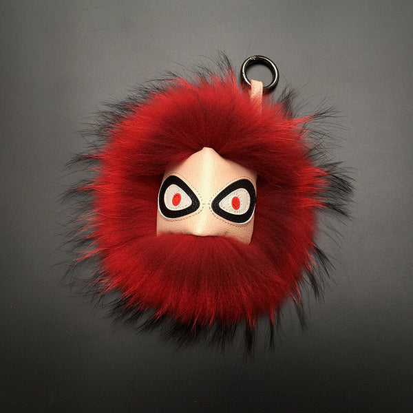 Crazy Angry Monster Eyebrow Stuffed Toys Bag Ornament Keychain